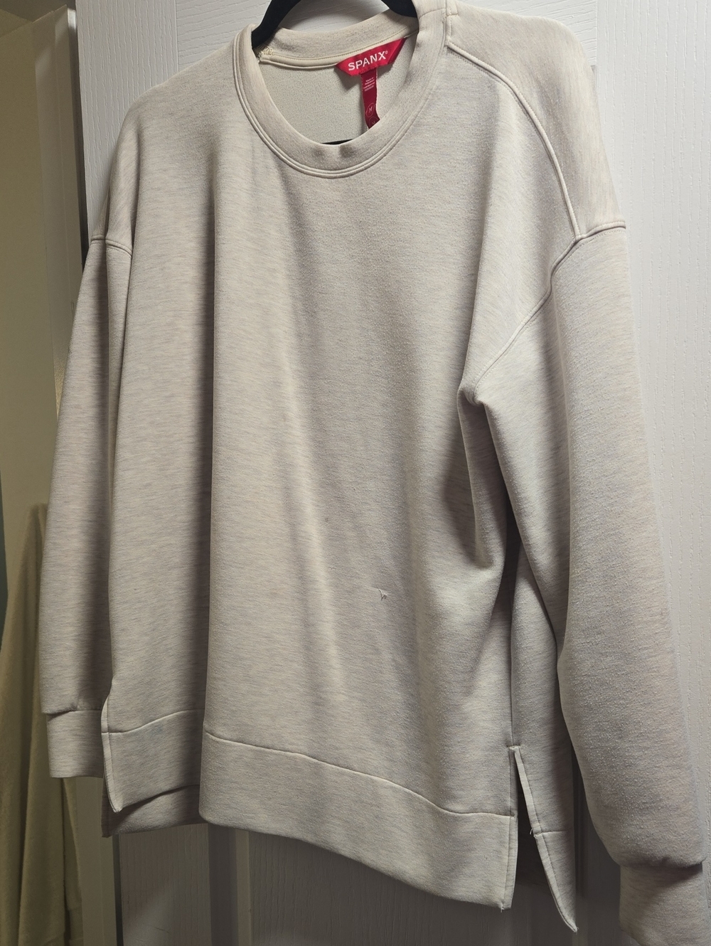 SPANX Neutral Cream Beige Crewneck Sweatshirt